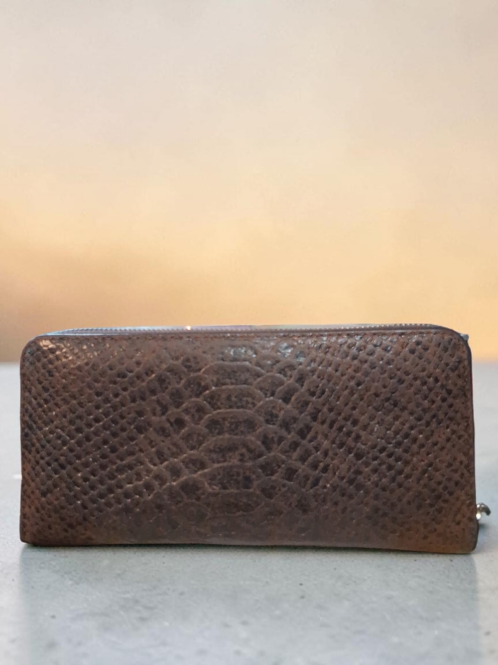 Michael Kors Brown Snake-Embossed Zip Wallet - Picture 2 of 5